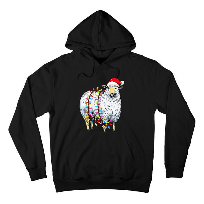 Festive Sheep with Christmas Lights Perfect Gift Tall Hoodie