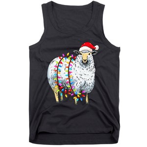 Festive Sheep with Christmas Lights Perfect Gift Tank Top