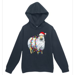 Festive Sheep with Christmas Lights Perfect Gift Urban Pullover Hoodie