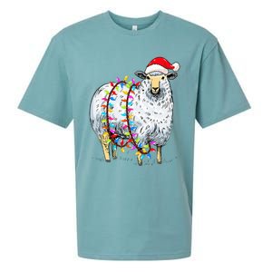 Festive Sheep with Christmas Lights Perfect Gift Sueded Cloud Jersey T-Shirt