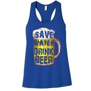 Funny Save Water Beer Oktoberfest Beer Funny Gift Women's Racerback Tank