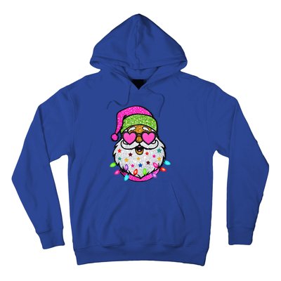 Funny Santa With Sunglasses Christmas Pink Gift Hoodie