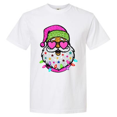 Funny Santa With Sunglasses Christmas Pink Gift Garment-Dyed Heavyweight T-Shirt