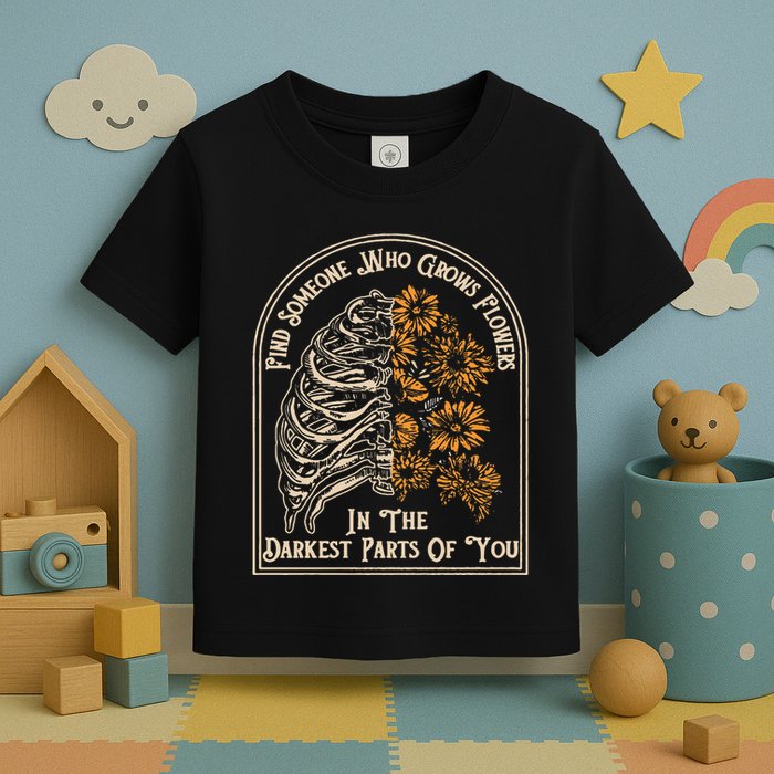 Find Someone Who Grows Flowers In The Darkest Parts Of You Toddler T-Shirt