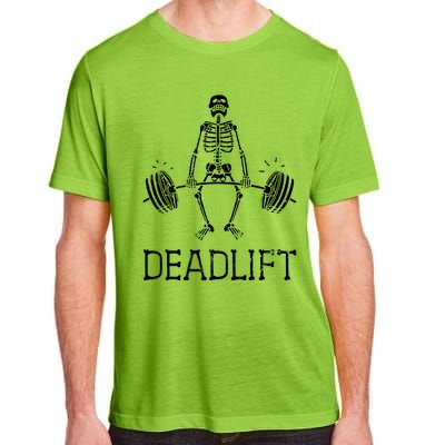 Funny Skeleton Weight Lifting Workout Adult ChromaSoft Performance T-Shirt