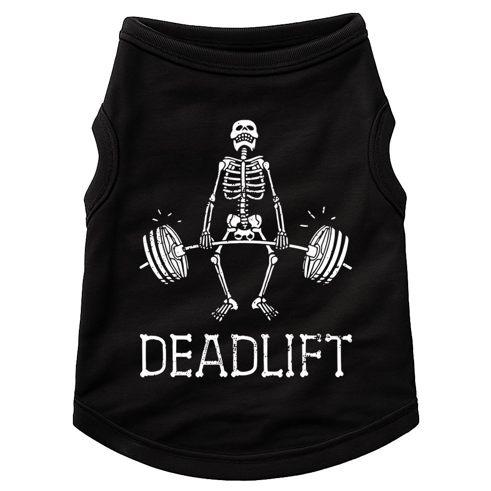 Funny Skeleton Weight Lifting Workout Doggie Tank
