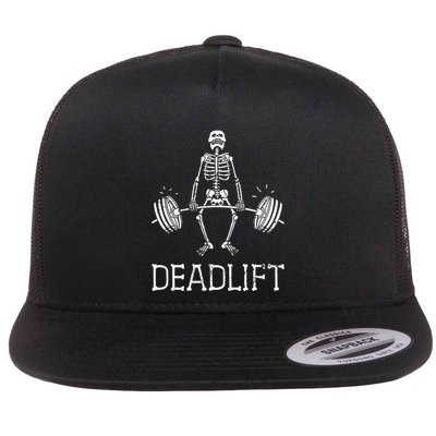 Funny Skeleton Weight Lifting Workout Flatbill Hat