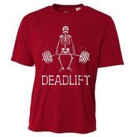 Funny Skeleton Weight Lifting Workout Cooling Performance Crew T-Shirt