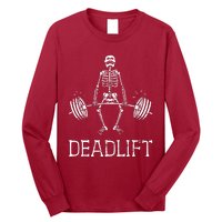 Funny Skeleton Weight Lifting Workout Long Sleeve Shirt