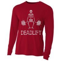 Funny Skeleton Weight Lifting Workout Cooling Performance Long Sleeve Crew