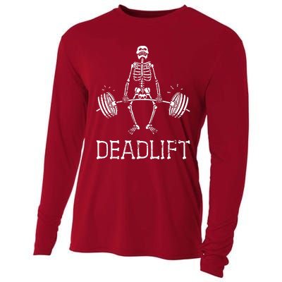 Funny Skeleton Weight Lifting Workout Cooling Performance Long Sleeve Crew