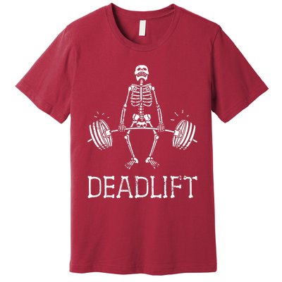 Funny Skeleton Weight Lifting Workout Premium T-Shirt