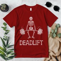 Funny Skeleton Weight Lifting Workout Premium T-Shirt