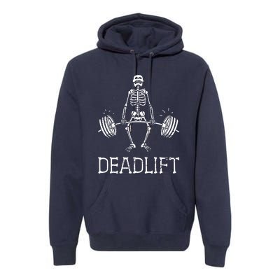 Funny Skeleton Weight Lifting Workout Premium Hoodie