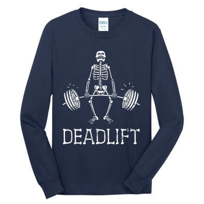 Funny Skeleton Weight Lifting Workout Tall Long Sleeve T-Shirt