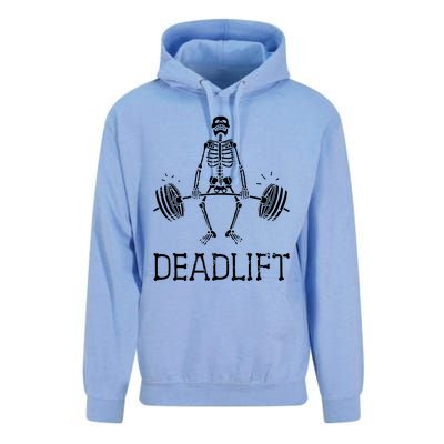 Funny Skeleton Weight Lifting Workout Unisex Surf Hoodie