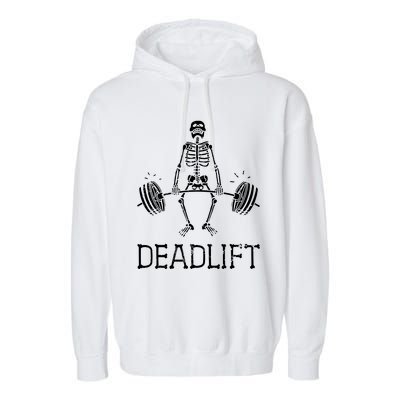 Funny Skeleton Weight Lifting Workout Garment-Dyed Fleece Hoodie