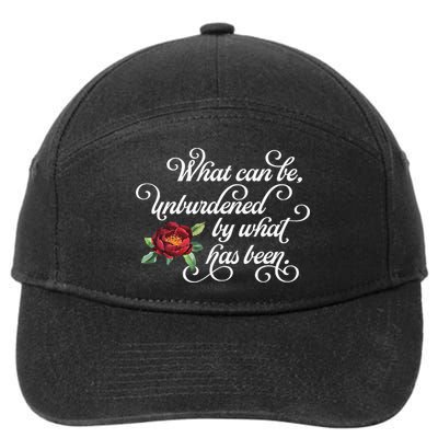 Fancy Script What Can Be Unburdened By What Has Been 7-Panel Snapback Hat