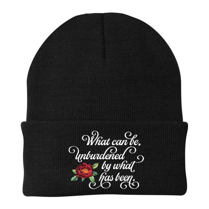Fancy Script What Can Be Unburdened By What Has Been Knit Cap Winter Beanie