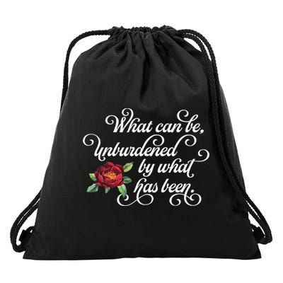 Fancy Script What Can Be Unburdened By What Has Been Drawstring Bag