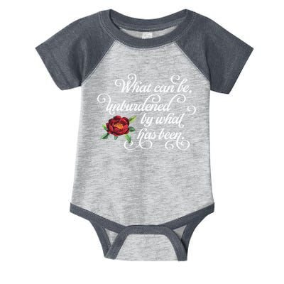 Fancy Script What Can Be Unburdened By What Has Been Infant Baby Jersey Bodysuit