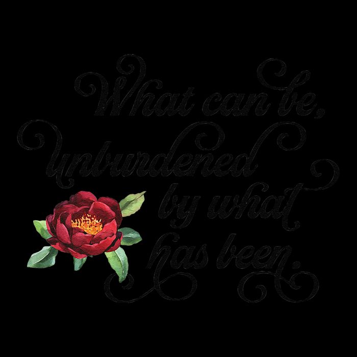 Floral Script What Can Be Unburdened By What Has Been Drawstring Bag