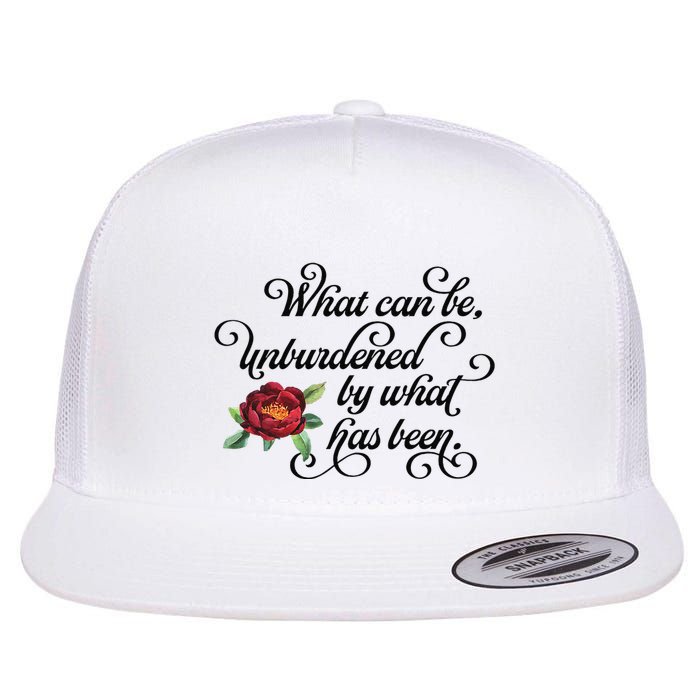 Floral Script What Can Be Unburdened By What Has Been Flat Bill Trucker Hat