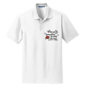 Floral Script What Can Be Unburdened By What Has Been Dry Zone Grid Polo