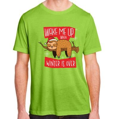 Funny Sloth Wake Me Up When Winter Is Over Christmas 2020 Gift Adult ChromaSoft Performance T-Shirt