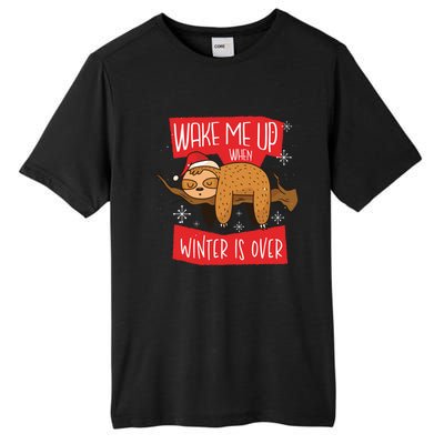 Funny Sloth Wake Me Up When Winter Is Over Christmas 2020 Gift Tall Fusion ChromaSoft Performance T-Shirt