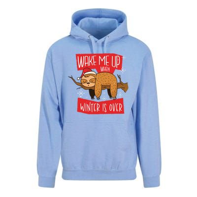 Funny Sloth Wake Me Up When Winter Is Over Christmas 2020 Gift Unisex Surf Hoodie