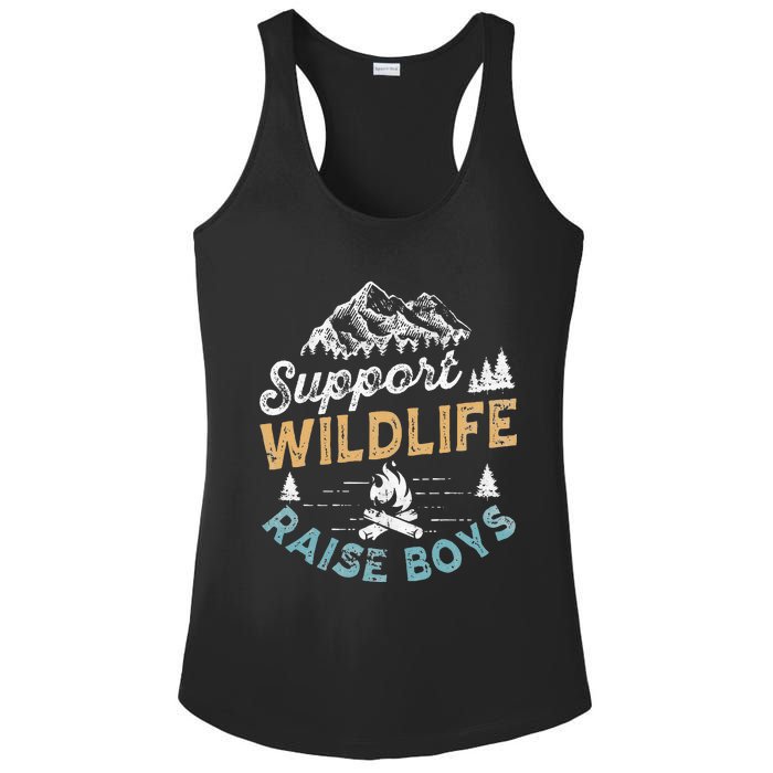 Funny Support Wildlife Raise Mom Dad Parents Ladies PosiCharge Competitor Racerback Tank