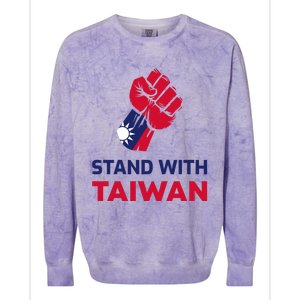 Fist Stand With Taiwan Gift Colorblast Crewneck Sweatshirt