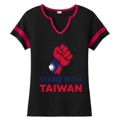 Fist Stand With Taiwan Gift Ladies Halftime Notch Neck Tee