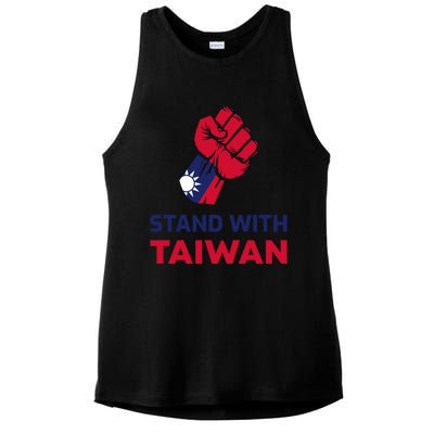 Fist Stand With Taiwan Gift Ladies PosiCharge Tri-Blend Wicking Tank