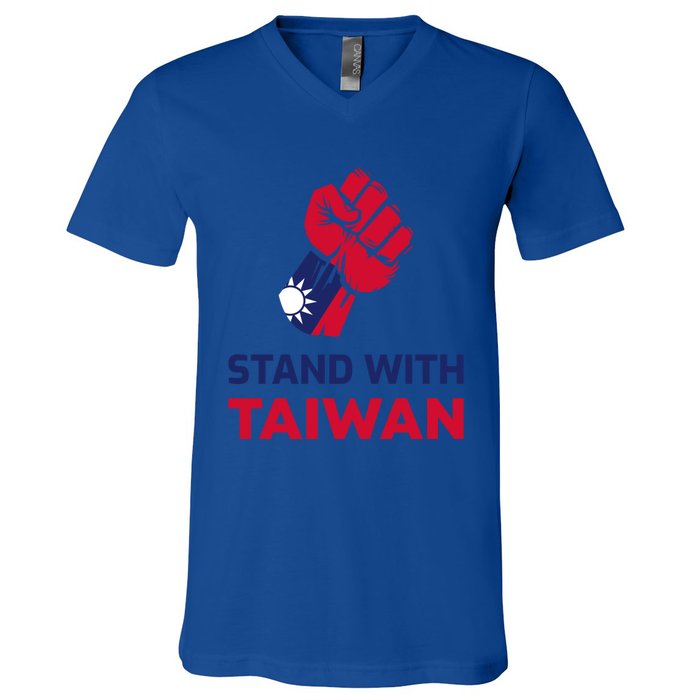 Fist Stand With Taiwan Gift V-Neck T-Shirt