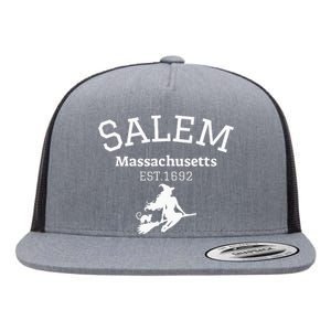 Funny Salem Witch Est 1692 Salem Massachusetts Halloween Flat Bill Trucker Hat