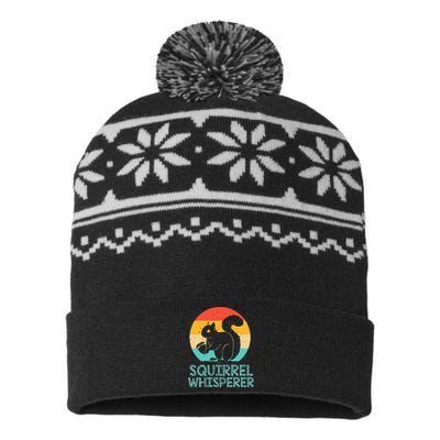 Funny Squirrel Whisperer Art Squirrel Lover USA-Made Snowflake Beanie