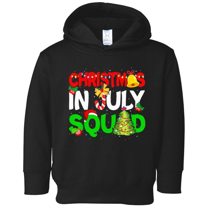 Funny Summer Xmas Christmas In July Squad Toddler Hoodie