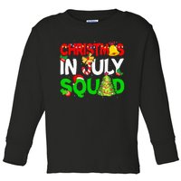 Funny Summer Xmas Christmas In July Squad Toddler Long Sleeve Shirt