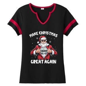 Funny Santa Xmas Trump Tear : Make Christmas Great Again Gift Ladies Halftime Notch Neck Tee