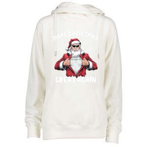 Funny Santa Xmas Trump Tear : Make Christmas Great Again Gift Womens Funnel Neck Pullover Hood