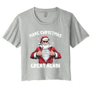 Funny Santa Xmas Trump Tear : Make Christmas Great Again Gift Women's Crop Top Tee