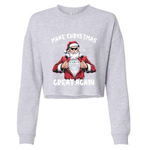 Funny Santa Xmas Trump Tear : Make Christmas Great Again Gift Cropped Pullover Crew