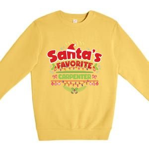 Funny Santa Xmas Gift Christmas Funny Gift For Carpenter Gift Premium Crewneck Sweatshirt