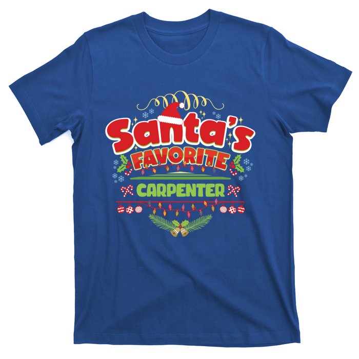 Funny Santa Xmas Gift Christmas Funny Gift For Carpenter Gift T-Shirt