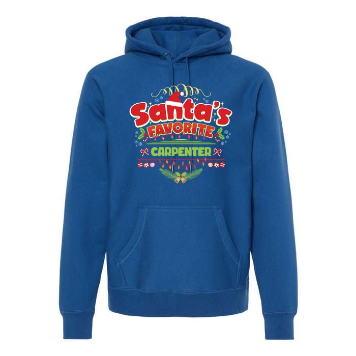 Funny Santa Xmas Gift Christmas Funny Gift For Carpenter Gift Premium Hoodie