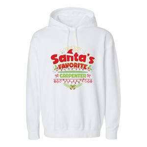 Funny Santa Xmas Gift Christmas Funny Gift For Carpenter Gift Garment-Dyed Fleece Hoodie