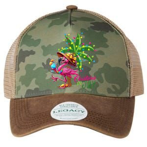 Flamingo Sunglasses Xmas Beach Tropical Christmas In July Legacy Tie Dye Trucker Hat