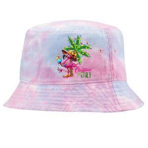 Flamingo Sunglasses Xmas Beach Tropical Christmas In July Tie-Dyed Bucket Hat